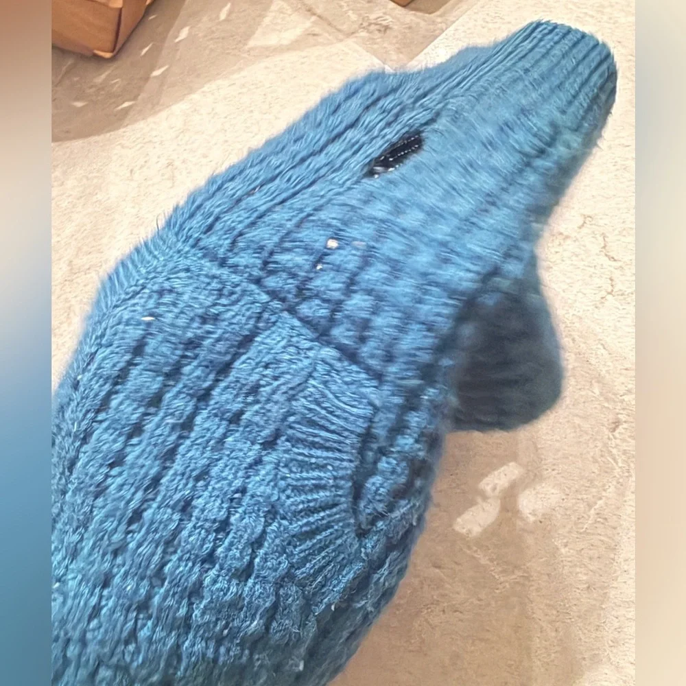 Teal blue knit dog pet Sweater Sz xs - Picture 2 of 5